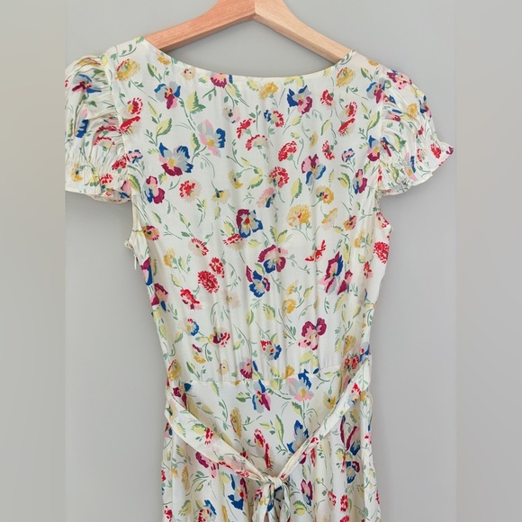 NEW DOEN Valerine SIlk Blend Dress Windswept Blooms Cream Floral | US XS - Picture 13 of 17